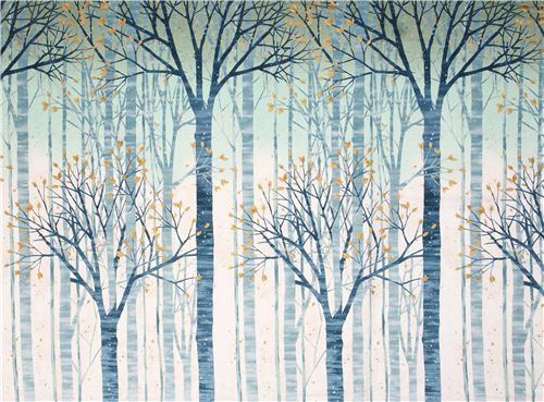 Winter Forest Mist Gold Fabric Sound Of The Woods By Robert Kaufman Fabric By Robert Kaufman 0764