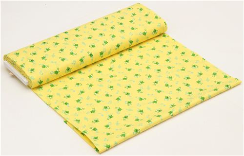 yellow Cosmo frog fabric with musical notes from Japan 3