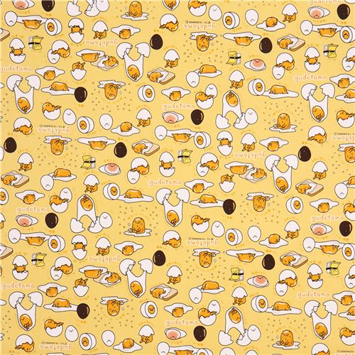 yellow Gudetama lazy egg fabric from Sanrio Japan 2