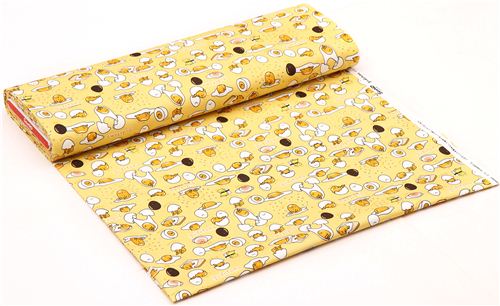 yellow Gudetama lazy egg fabric from Sanrio Japan 3