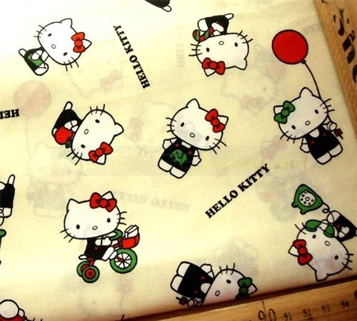 yellow Hello Kitty Fabric bike apple book 0.5m 1