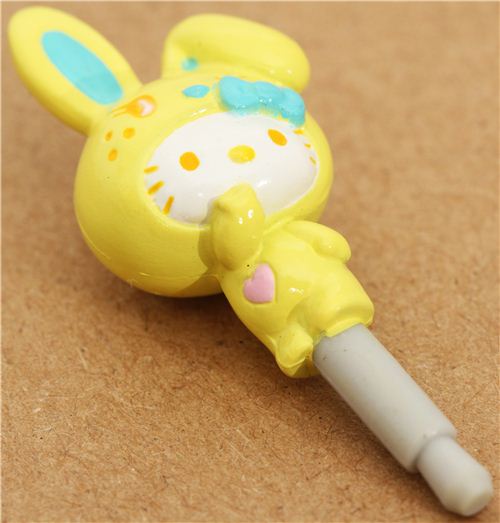 yellow Hello Kitty bunny mobile phone plugy earphone jack modeS4u
