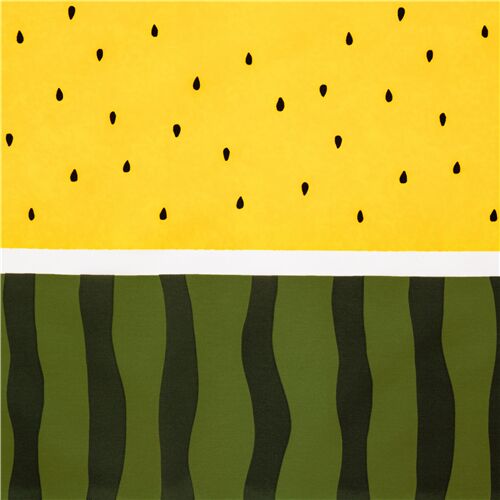 gelber japanischer wasserabweisender Nylon-Oxford-Stoff Wassermelonenkerne Frucht - Reststück (116cm x 96cm)