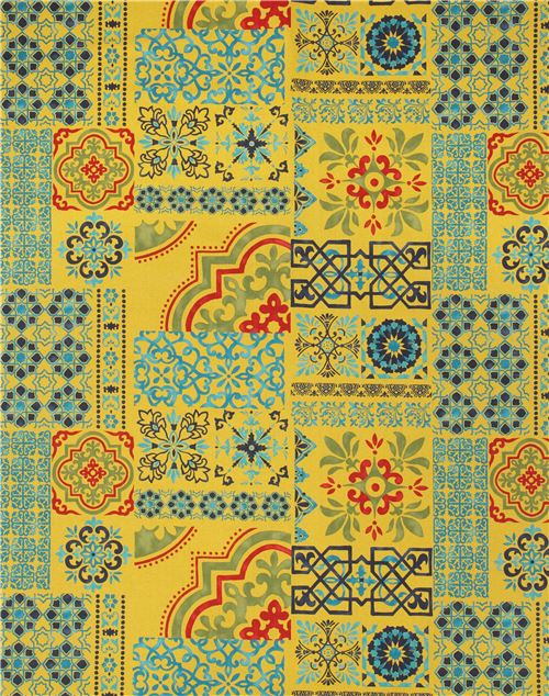 yellow Oxford fabric colorful ornament pattern design from Japan modeS4u