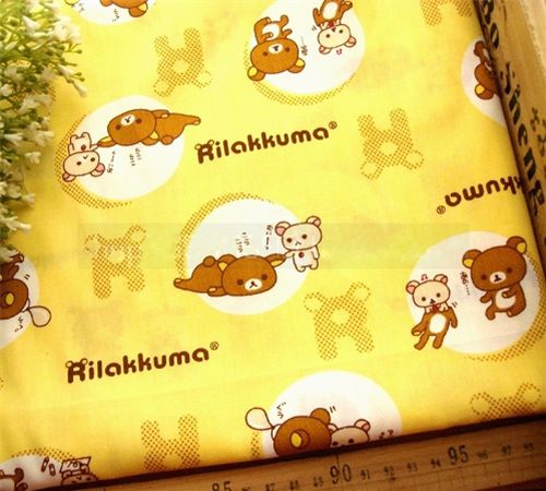 yellow Rilakkuma San-X fabric cute Japan half yard 1