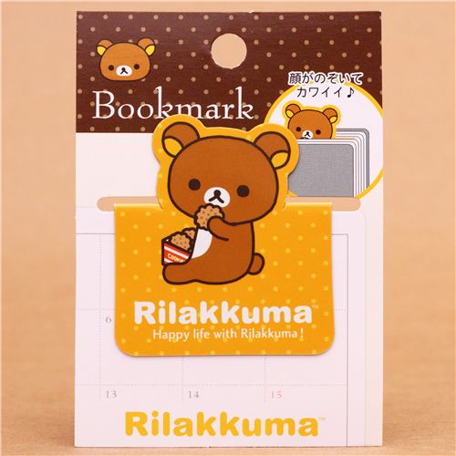 yellow Rilakkuma brown bear magnetic bookmark - Other cute things - Kawaii Shop modeS4u