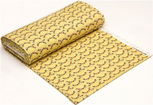 yellow Riley Blake flannel fabric train locomotive USA 3