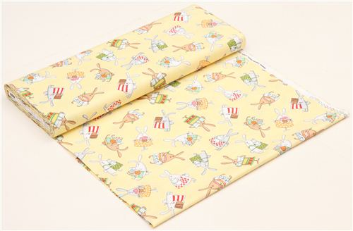 yellow Timeless Treasures  fabric baking bunny 3