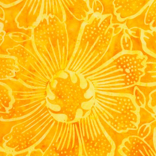 yellow Timeless Treasures flower batik fabric - modeS4u