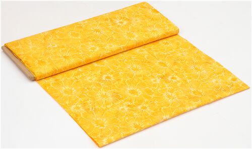 yellow Timeless Treasures flower batik fabric - modeS4u