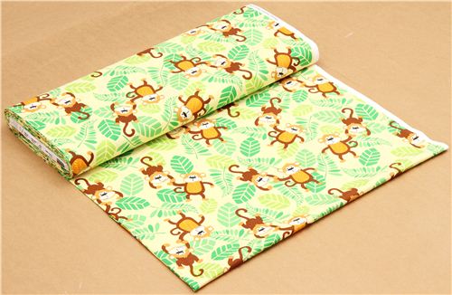 yellow Timeless Treasures jungle monkey animal fabric 3