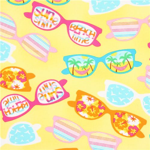 yellow Timeless Treasures summer sunglasses fabric 1