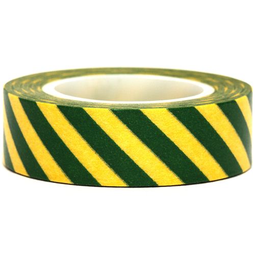 yellow Washi Masking Tape deco tape green stripes Washi Masking Tapes Deco Tapes