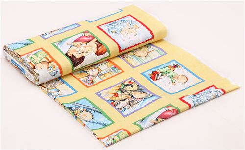 yellow baby book panel fabric Elizabeth's Studio from the USA 3