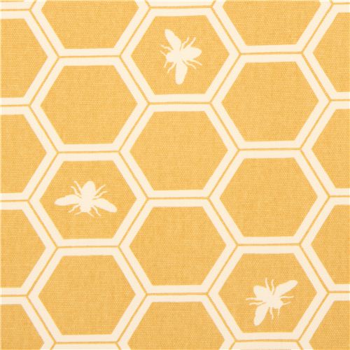 yellow bee honeycomb canvas organic fabric birch USA 1