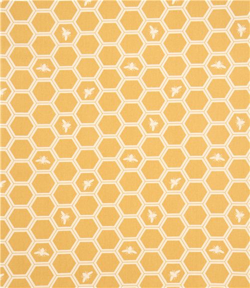 yellow bee honeycomb canvas organic fabric birch USA 2