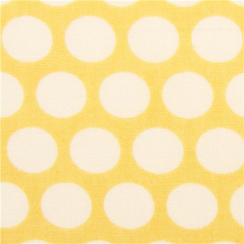 yellow birch organic fabric from the USA with white dots 1