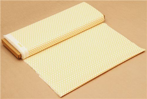 yellow birch organic fabric from the USA with white dots 3