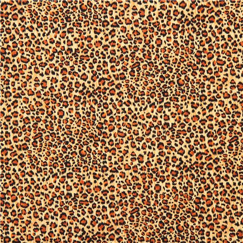 yellow brown leopard spot pattern animal fabric by Andover USA 2