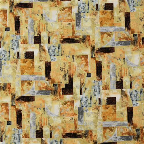 Brown Cotton Metallic Fabric