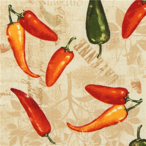 yellow capsicum annuum fabric by Robert Kaufman 1