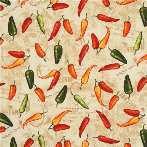 yellow capsicum annuum fabric by Robert Kaufman 2