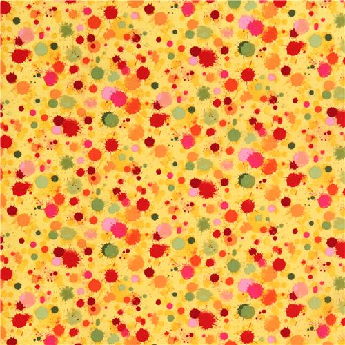 yellow colour spot speckled pattern fabric Timeless Treasures  3