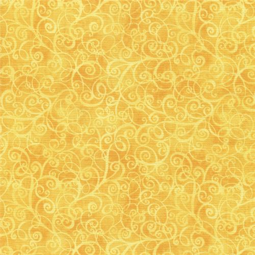 yellow cute swirl pattern fabric Timeless Treasures - modeS4u