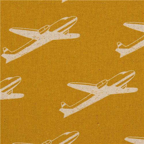 yellow echino airplane poplin fabric airplane 1