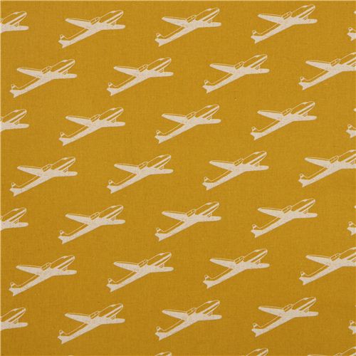 yellow echino airplane poplin fabric airplane 2