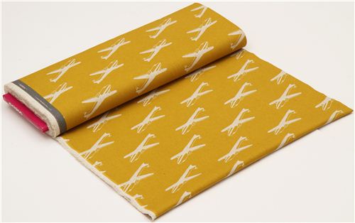 yellow echino airplane poplin fabric airplane 3