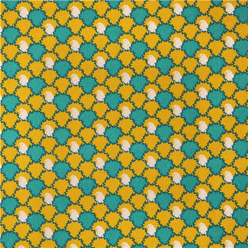yellow echino arc canvas fabric bird wave fish scale 2