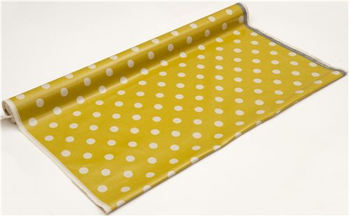 yellow echino polka dot laminate fabric maruco 3