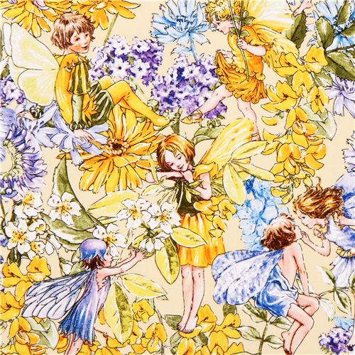 yellow fairy tale fabric Michael Miller Day fairies  2
