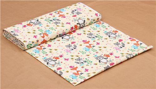 yellow forest animal flower fabric Woodland ScenicTimeless Treasures USA 4