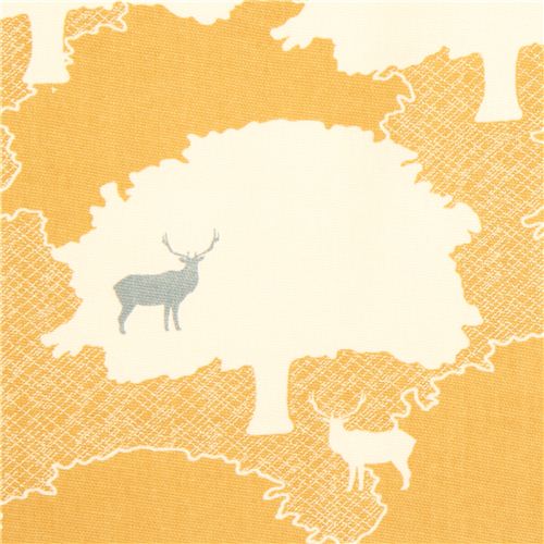 yellow forest stag animal canvas organic fabric birch USA 1