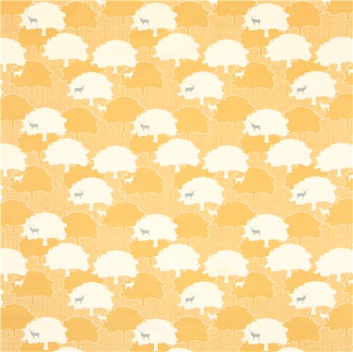 yellow forest stag animal canvas organic fabric birch USA 2