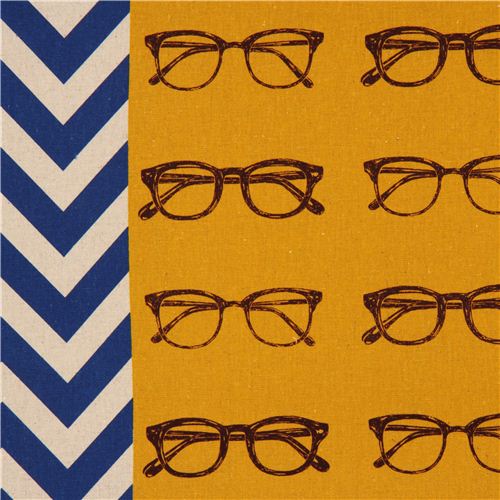 yellow glasses canvas echino fabric glasses Chevron Fabric