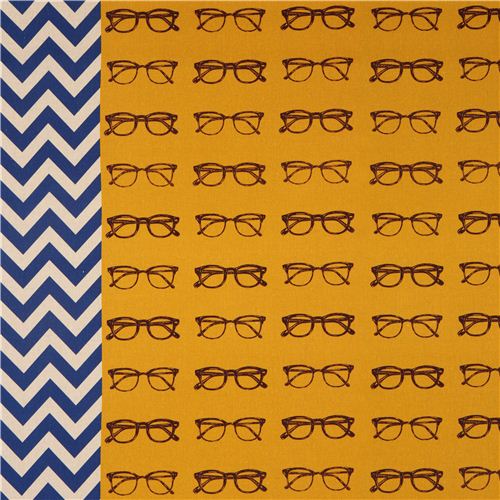 yellow glasses canvas echino fabric glasses Chevron 2