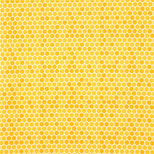 yellow honeycomb animal fabric par Robert Kaufman USA 2