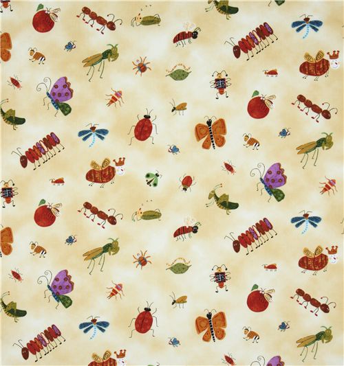 yellow insects fabric butterfly Robert Kaufman Fabric by Robert Kaufman ...