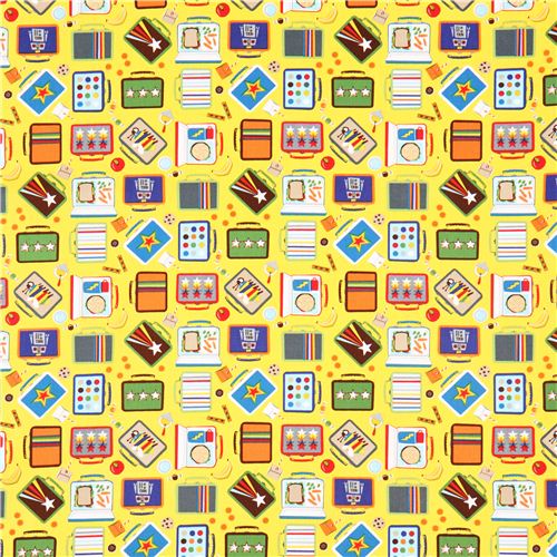 yellow lunch box fabric by Timeless Treasures USA 2