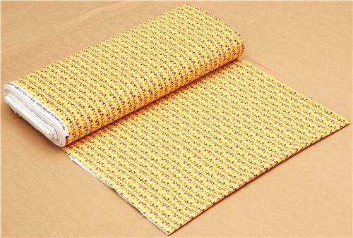 yellow mini fox animal flannel fabric Timeless Treasures 3
