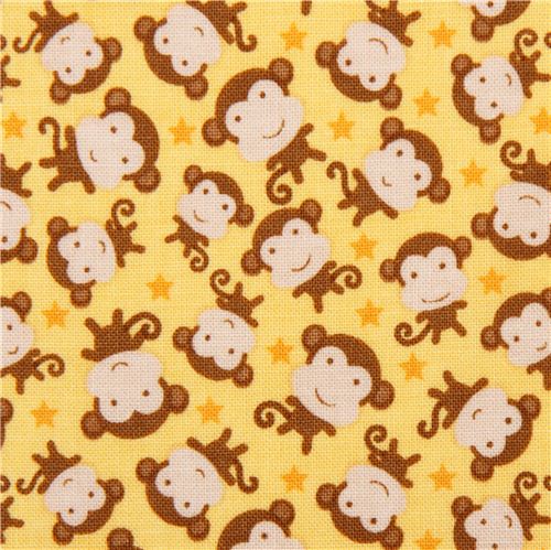 yellow monkey animal fabric Riley Blake Snips & Snails by Riley Blake ...