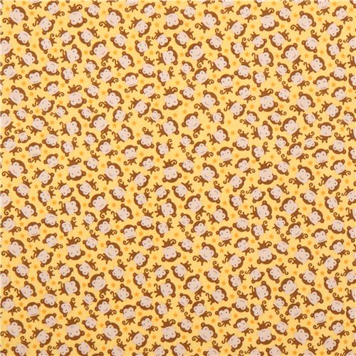 yellow monkey animal fabric Riley Blake Snips & Snails 2
