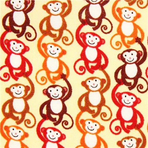 yellow mini monkey fabric by Timeless Treasures USA - modeS4u