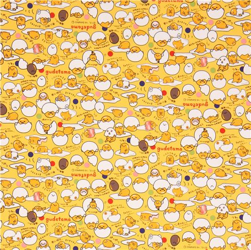 yellow-orange Gudetama egg yoke colorful dot oxford fabric 3