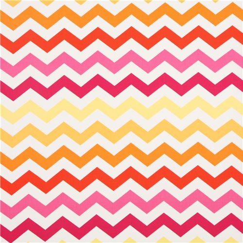 yellow-orange-pink zig zag stripes Michael Miller fabric 2
