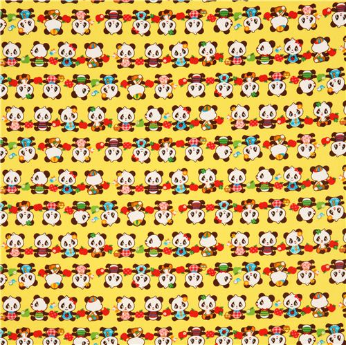 gelber Oxford Panda Tier Stoff von Cosmo aus Japan 2