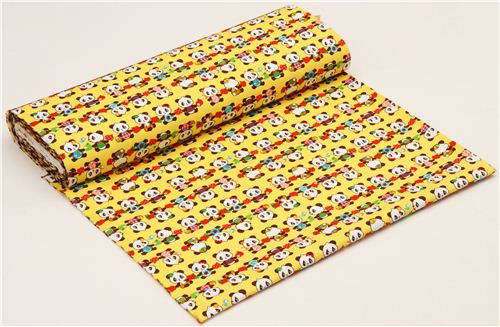 gelber Oxford Panda Tier Stoff von Cosmo aus Japan 3
